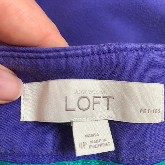 TAYLOR LOFT Marisa Blue Cotton Cropped Marisa Casual Pants Size 4 Petites - Picture 5 of 6